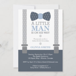 Invitación a Baby Shower de hombrecito, azul marin