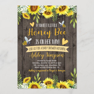 Invitación a Baby Shower de Honey Bee