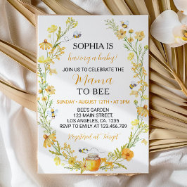 Invitación a Baby Shower de Honey Bee Wildflower