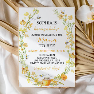 Invitación a Baby Shower de Honey Bee Wildflower