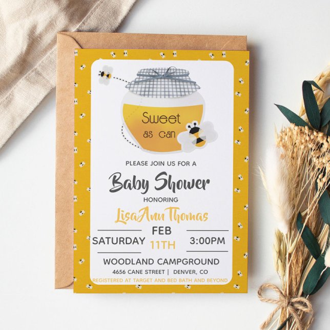Invitación a Baby Shower de Honey Pot & Bee (Subido por el creador)