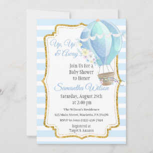 Invitación a Baby Shower de Hot Air Balloon Boy