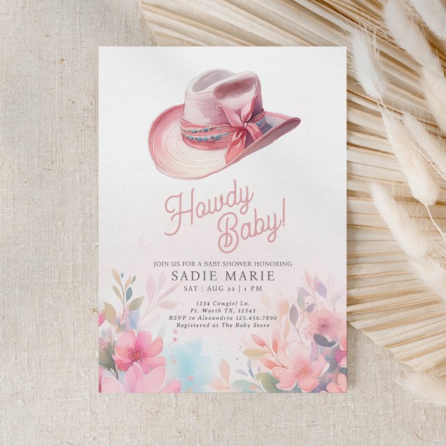 Invitación a Baby Shower de Howdy Baby Girl Wester (Subido por el creador)