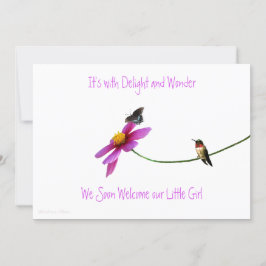 Invitación a Baby Shower de Hummingbird