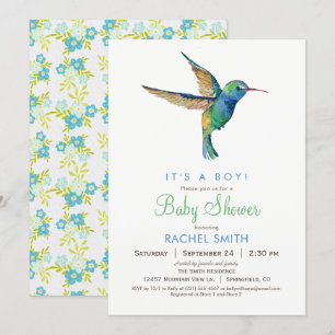 Invitación a Baby Shower de Hummingbird Boy