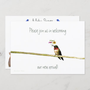 Invitación a Baby Shower de Hummingbird: neutral e