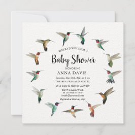 Invitación a Baby Shower de Hummingbirds