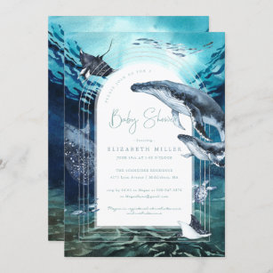 Invitación a Baby Shower de Humpback Whale Ocean