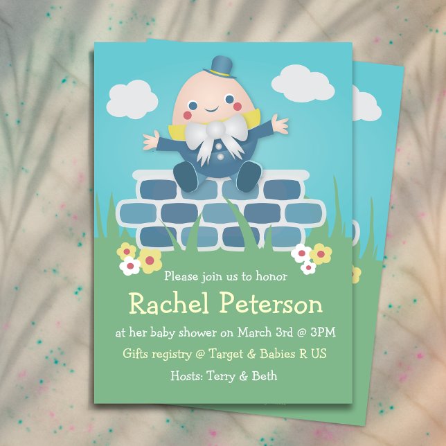 Invitación a Baby Shower de humpty Dumpty (Cute Humpty Dumpty Baby Shower Invitation
)