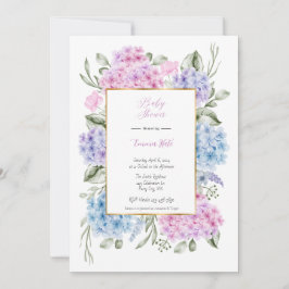 Invitación a Baby Shower de Hydrangeas