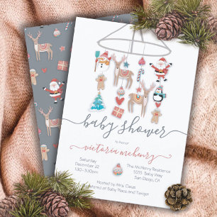 Invitación a Baby Shower de iconos de navidades