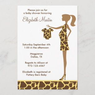 Invitación a Baby Shower de impresión de moda de j
