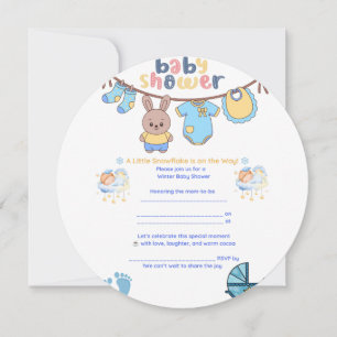 Invitación a Baby Shower de invierno con copo de n