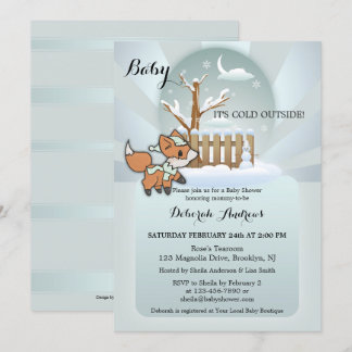 Invitación a Baby Shower de invierno de la nieve d