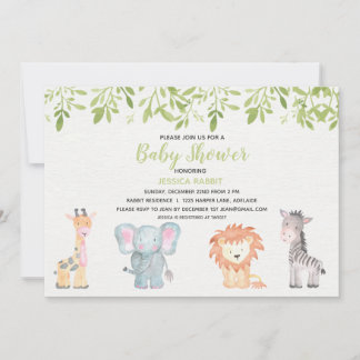 Invitación a Baby Shower de Jungle