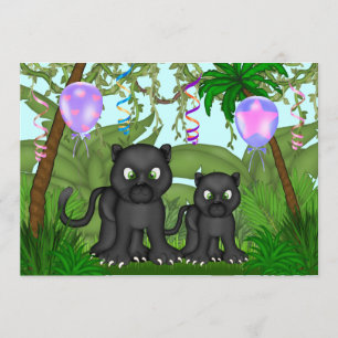 Invitación a Baby Shower de Jungle Black Panther