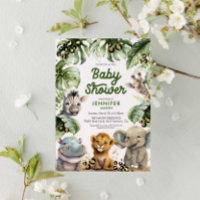 Invitación a Baby Shower de Jungle Safari