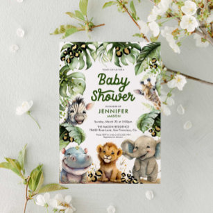 Invitación a Baby Shower de Jungle Safari