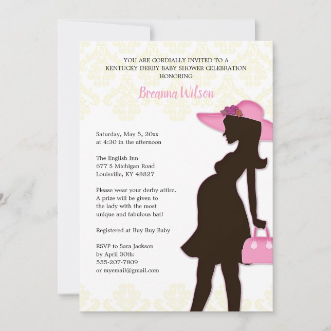 Invitación a Baby Shower de Kentucky Derby (Anverso)