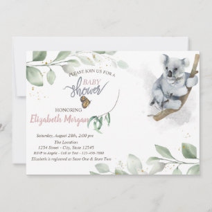 Invitación a baby shower de koala