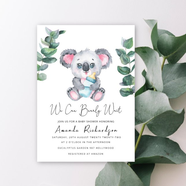 Invitación a Baby Shower de Koala Bear (Subido por el creador)