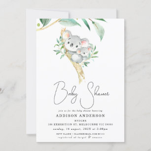 Invitación a Baby Shower De Koala Bear Y Joey Foli