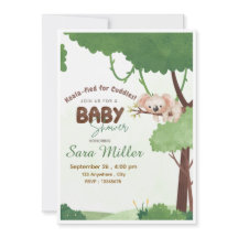 Invitación a baby shower de koala del bosque