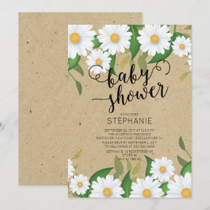Invitación a Baby Shower de Kraft Daisy Flowers