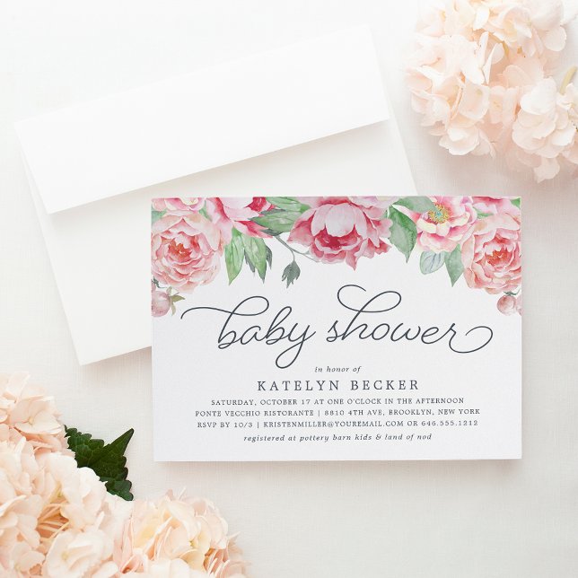 Invitación a Baby Shower de la antigua Peonía (Subido por el creador)
