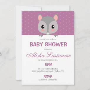 Invitación a Baby Shower de la ardilla