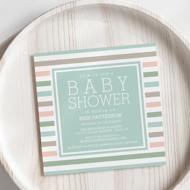 Invitación a Baby Shower de la banda Pastel Seasid (Subido por el creador)