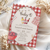 Invitación a Baby Shower de la Barbacoa Roja Baby-