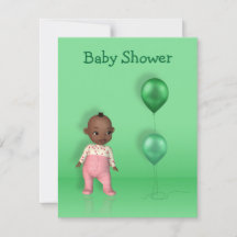 Invitación a Baby Shower de la bebé afroamericana