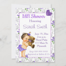 Invitación a Baby Shower de la bebé ventilado