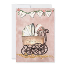 Invitación a Baby Shower de la bebé ventilado