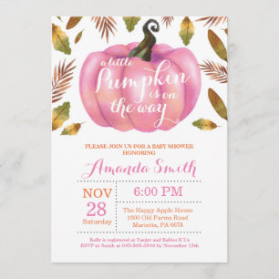 Invitación a Baby Shower de la caída de calabaza c