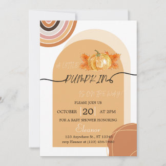 Invitación a Baby Shower de la Calabaza de la Moda