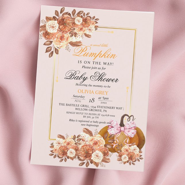 Invitación a Baby Shower de la Calabaza de Oro Flo (Subido por el creador)
