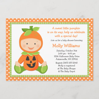 Invitación a Baby Shower de la calabaza de otoño