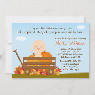 Invitación a Baby Shower de la calabaza de otoño
