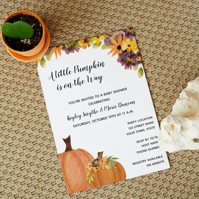 Invitación a Baby Shower de la calabaza de otoño (Subido por el creador)