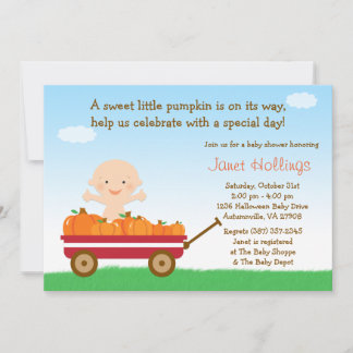 Invitación a Baby Shower de la calabaza de otoño