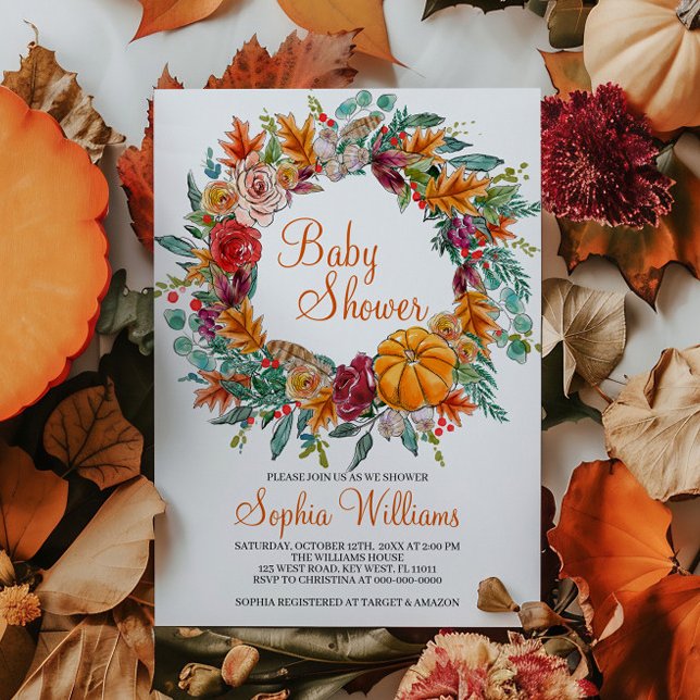 Invitación a Baby Shower de la calabaza del otoño (Subido por el creador)