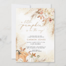 Invitación a Baby Shower de la calabaza pequeña en