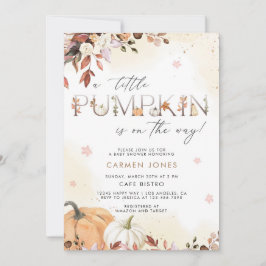 Invitación a Baby Shower de la calabaza pequeña en