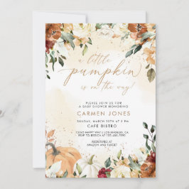 Invitación a Baby Shower de la calabaza pequeña en