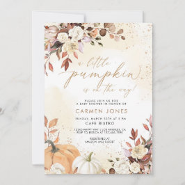 Invitación a Baby Shower de la calabaza pequeña en