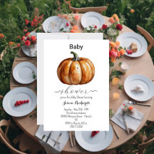 Invitación a Baby Shower de la calabaza pequeña ot