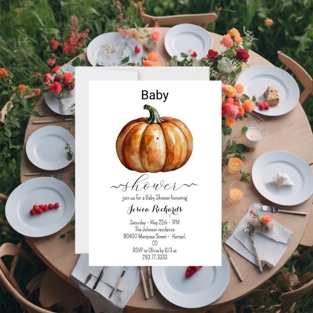 Invitación a Baby Shower de la calabaza pequeña ot (Subido por el creador)