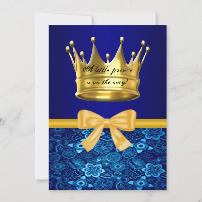 Invitación a Baby Shower de la Corona del Príncipe (Anverso)